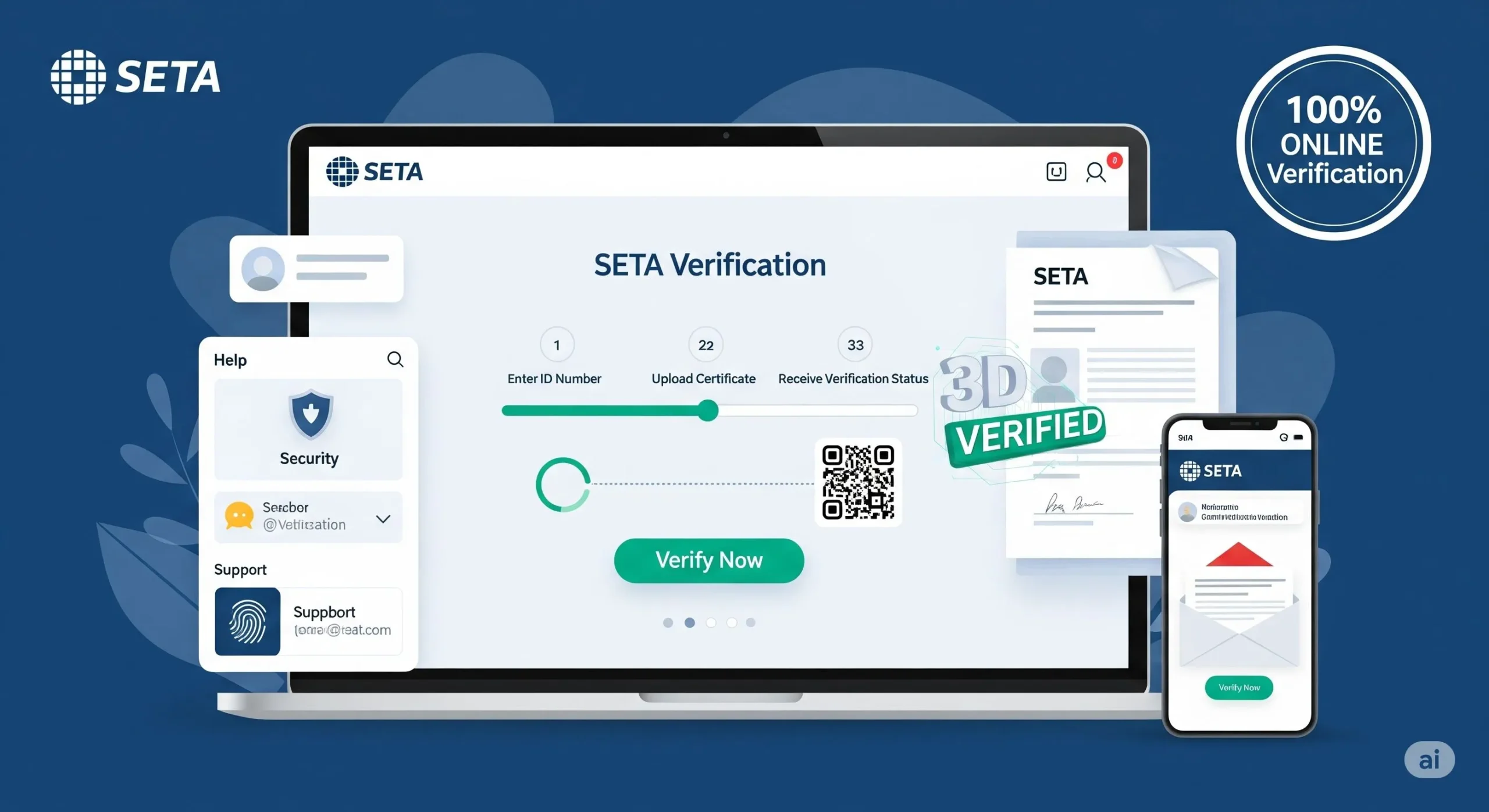 image showing SETA online verification portal