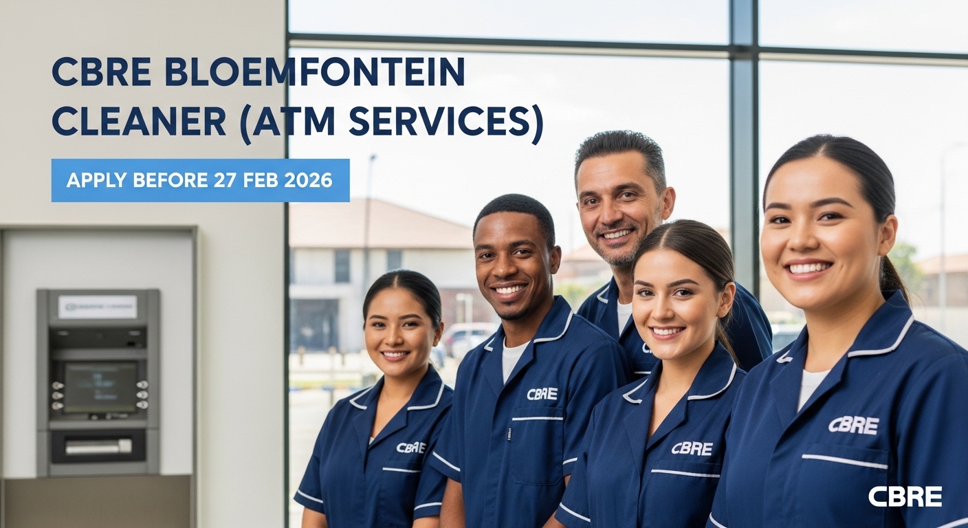 CBRE Bloemfontein Cleaner (ATM Services) – Apply Before 27 Feb 2026