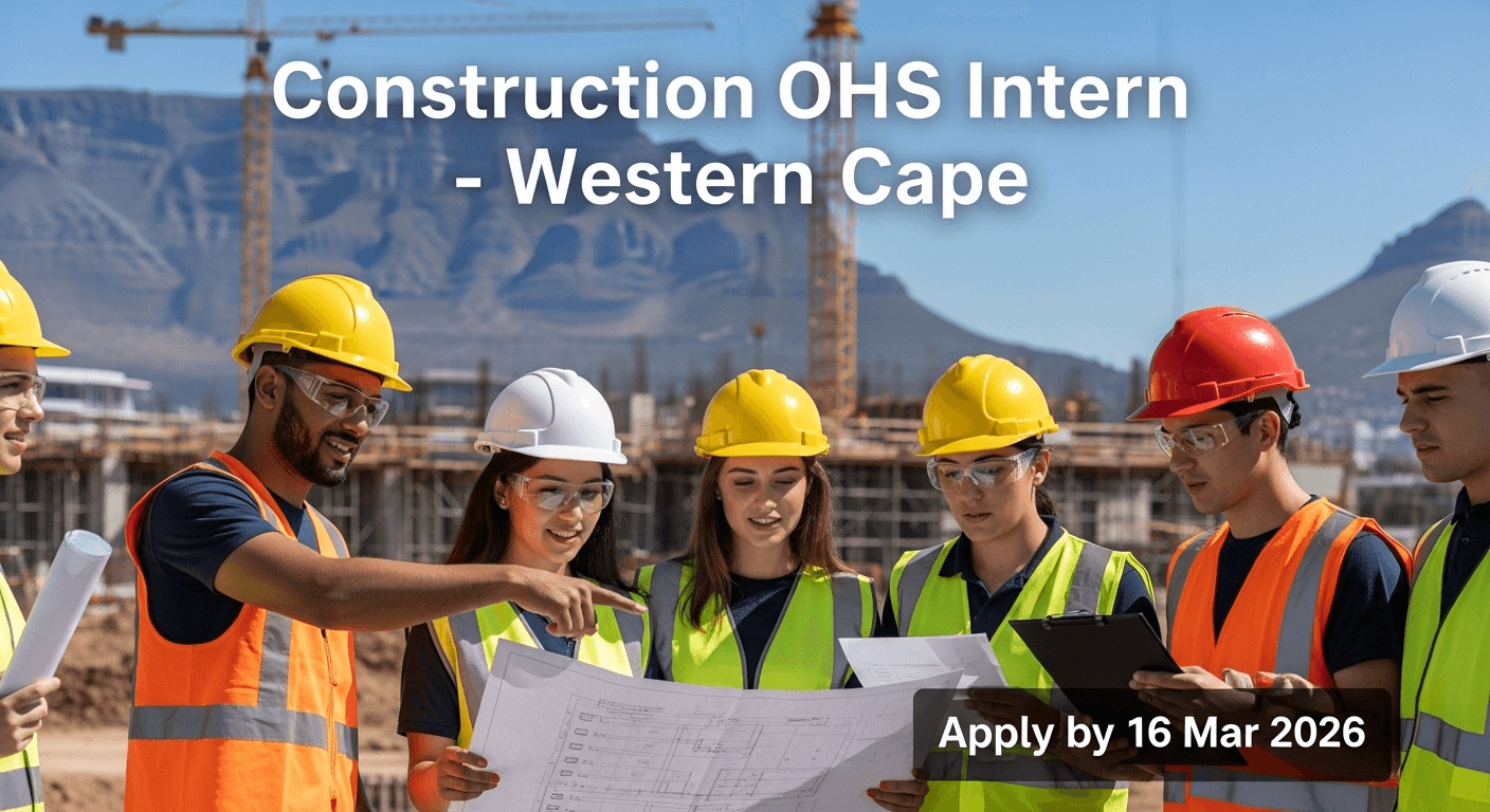 Construction OHS Intern – Western Cape, Apply by 16 Mar 2026