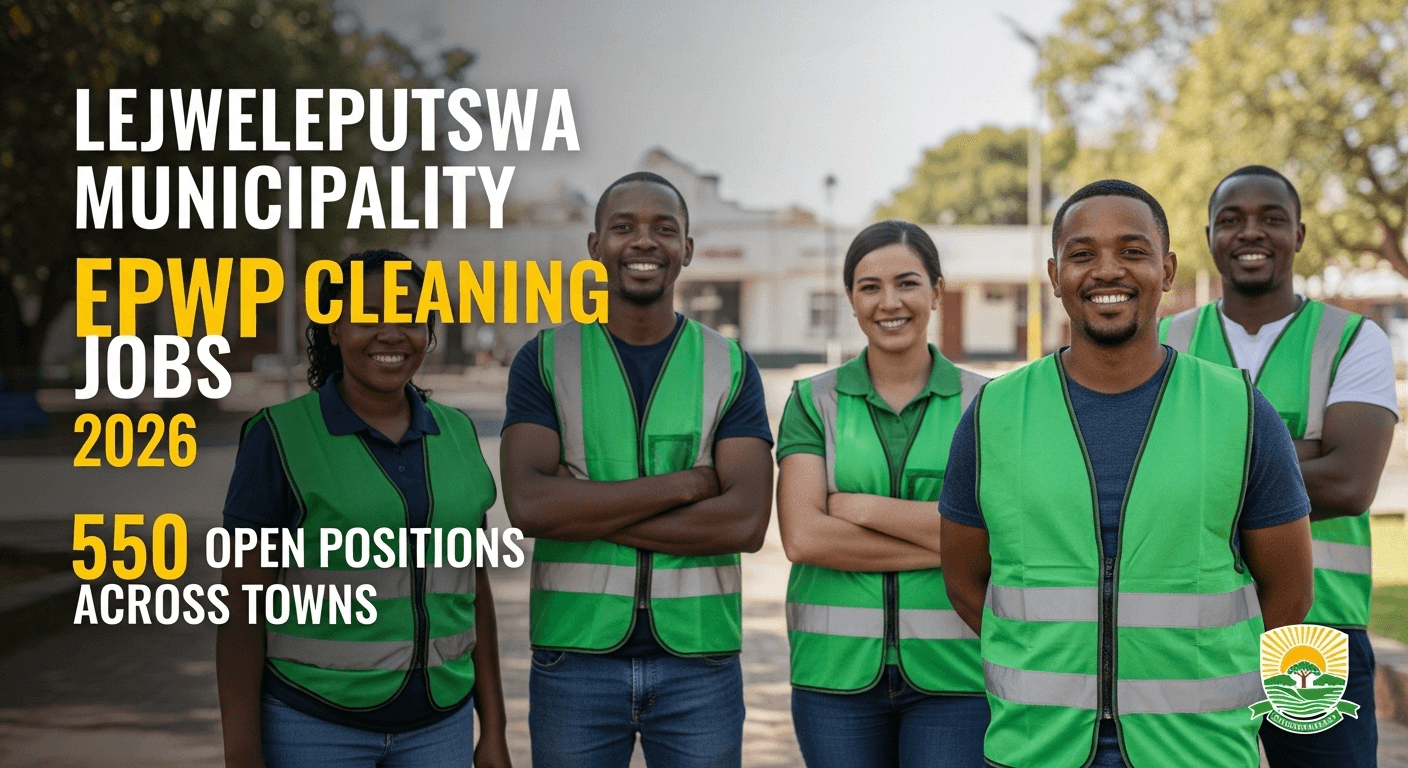 Lejweleputswa Municipality EPWP Cleaning Jobs 2026 – 550 Open Positions Across Towns