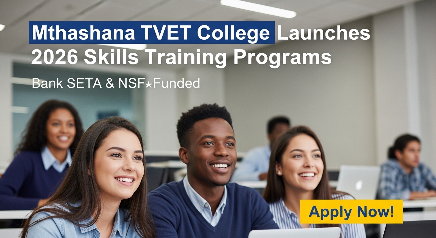 Mthashana TVET College Launches 2026 Bank SETA & NSF‑Funded Skills Training Programs – Apply Now