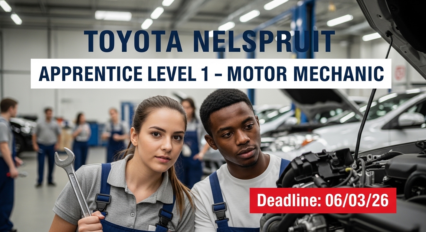 Toyota Nelspruit Apprentice Level 1 – Motor Mechanic, Deadline 06/03/26