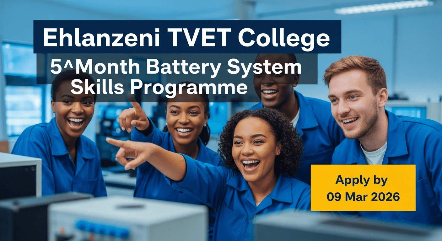 Ehlanzeni TVET College 5‑Month Battery System Skills Programme – Apply by 09 Mar 2026