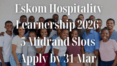 Eskom Hospitality Learnership 2026 – 5 Midrand Slots, Apply by 31 Mar