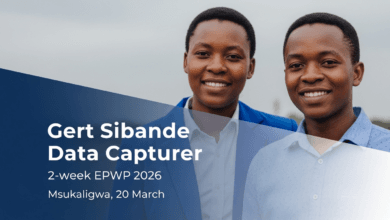 Gert Sibande Data Capturer – 2‑week EPWP 2026, Msukaligwa, 20 March