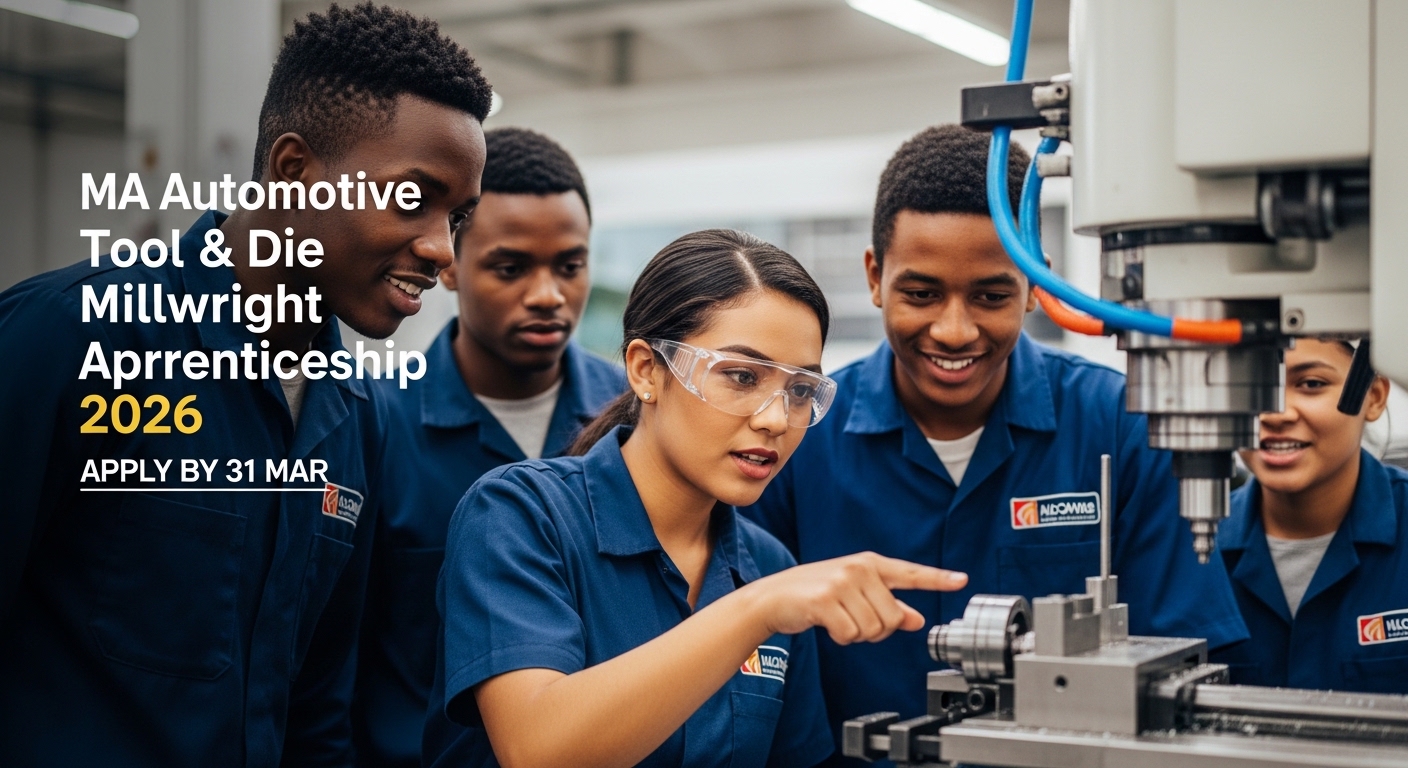 MA Automotive Tool & Die Millwright Apprenticeship 2026 – Apply 31 Mar