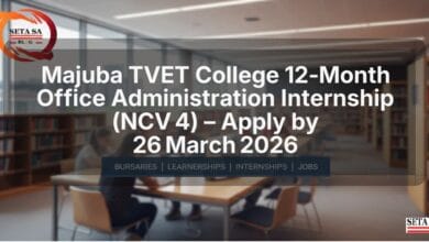 Majuba TVET College 12‑Month Office Administration Internship (NCV 4) – Apply by 26 March 2026