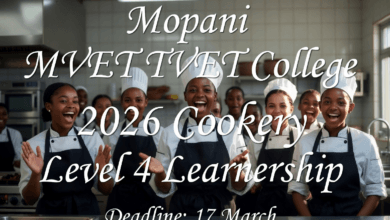 Mopani TVET College 2026 Cookery Level 4 Learnership – Deadline 17 Mar