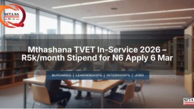 Mthashana TVET In‑Service 2026 – R5k/month Stipend for N6 Apply 6 Mar