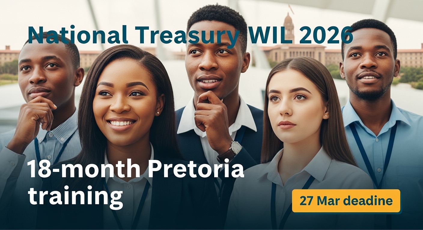 National Treasury WIL 2026: 18‑month Pretoria training–27 Mar deadline