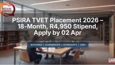 PSIRA TVET Placement 2026 – 18‑Month, R4,950 Stipend, Apply by 02 Apr