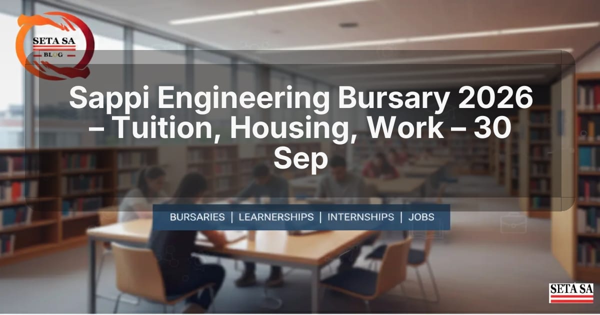 Sappi Engineering Bursary 2026 – Tuition, Housing, Work – 30 Sep