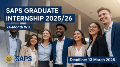 SAPS Graduate Internship 2025/26 – 24‑Month WIL, Deadline 13 March 2026