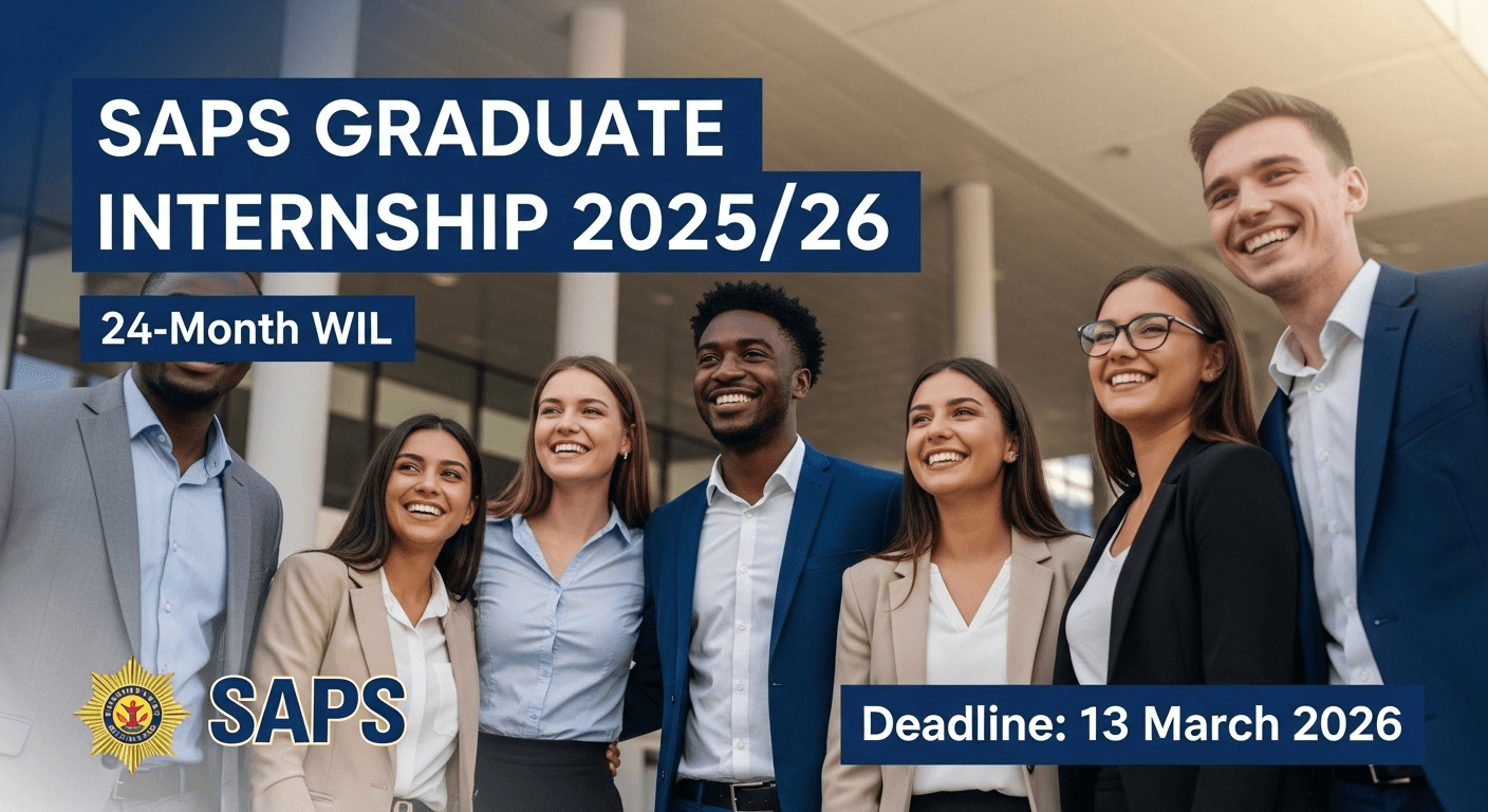 SAPS Graduate Internship 2025/26 – 24‑Month WIL, Deadline 13 March 2026