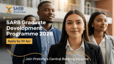 SARB Graduate Development Programme 2026 – Apply by 30 Apr to Join Pretoria's Central Banking Pipeline