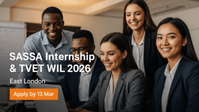 SASSA Internship & TVET WIL 2026 – East London – Apply by 13 Mar