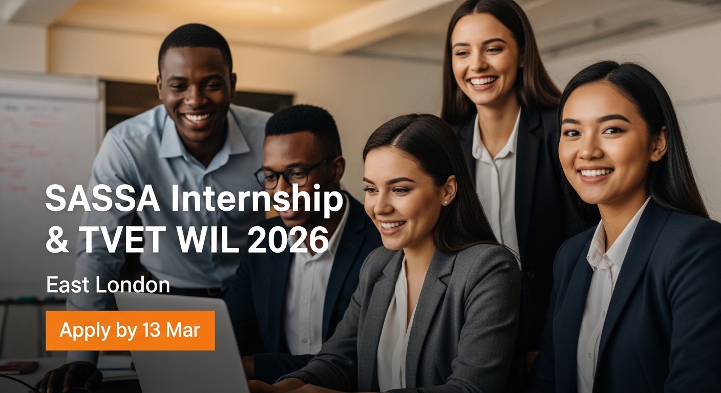 SASSA Internship & TVET WIL 2026 – East London – Apply by 13 Mar