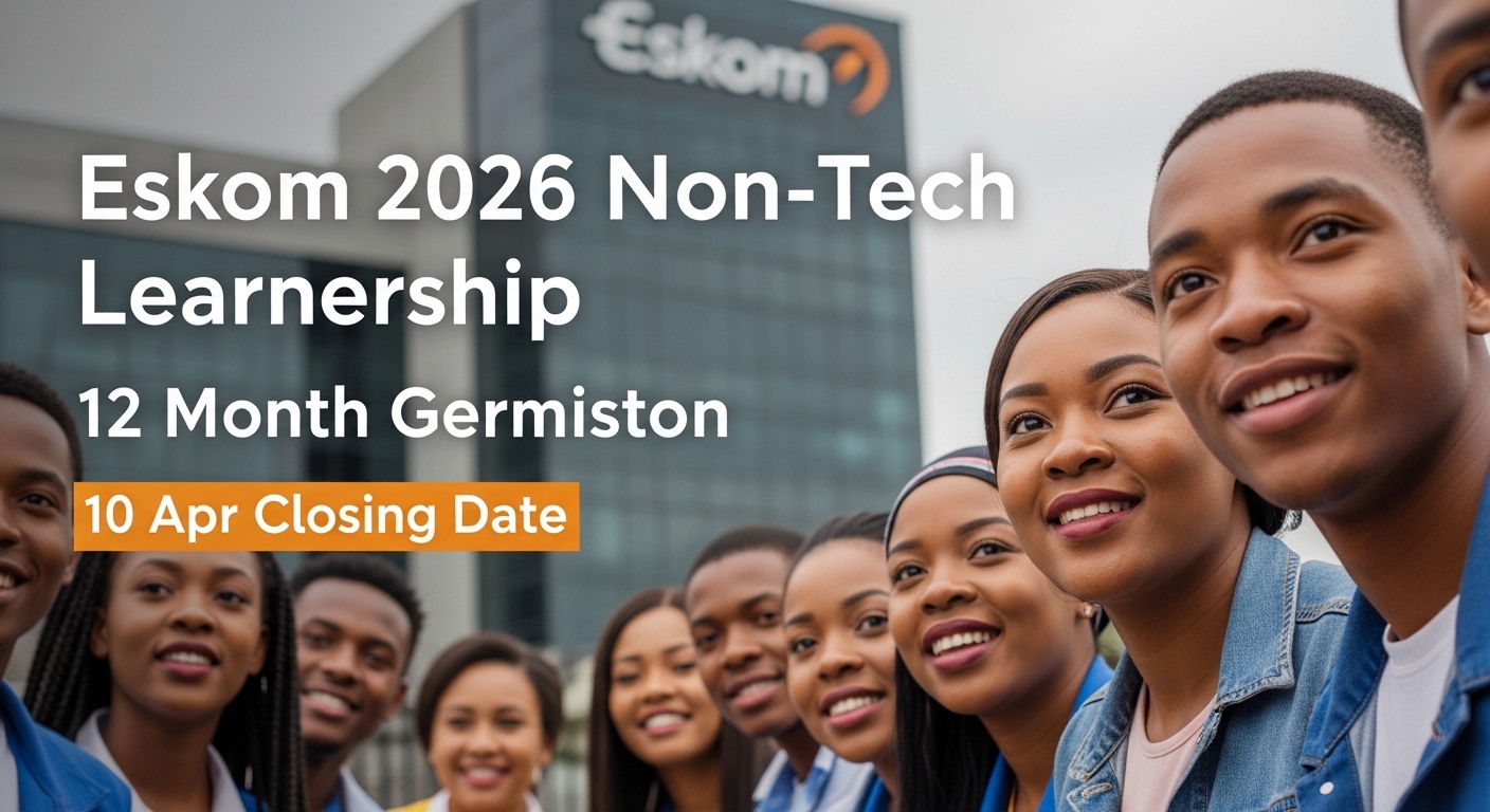 Eskom 2026 Non‑Tech Learnership – 12 Month Germiston, 10 Apr Closing Date