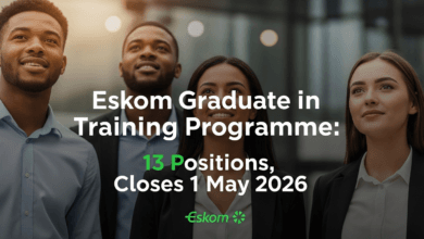 Eskom Graduate in Training Programme: 13 Positions, Closes 1 May 2026