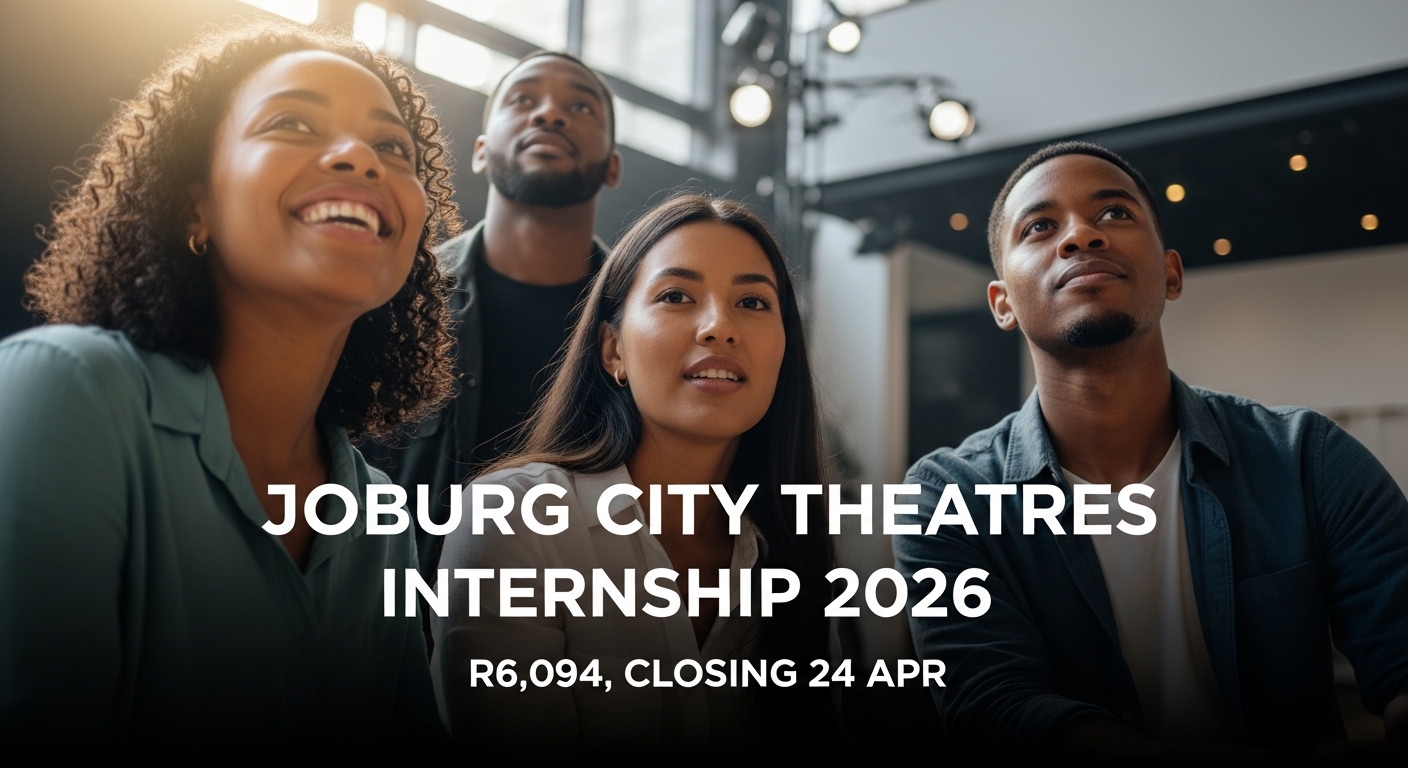 Joburg City Theatres Internship 2026 – R6,094, Closing 24 Apr