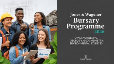 Jones & Wagener Bursary Programme 2026: Civil Engineering, Geology, Geochemistry, Environmental Sciences