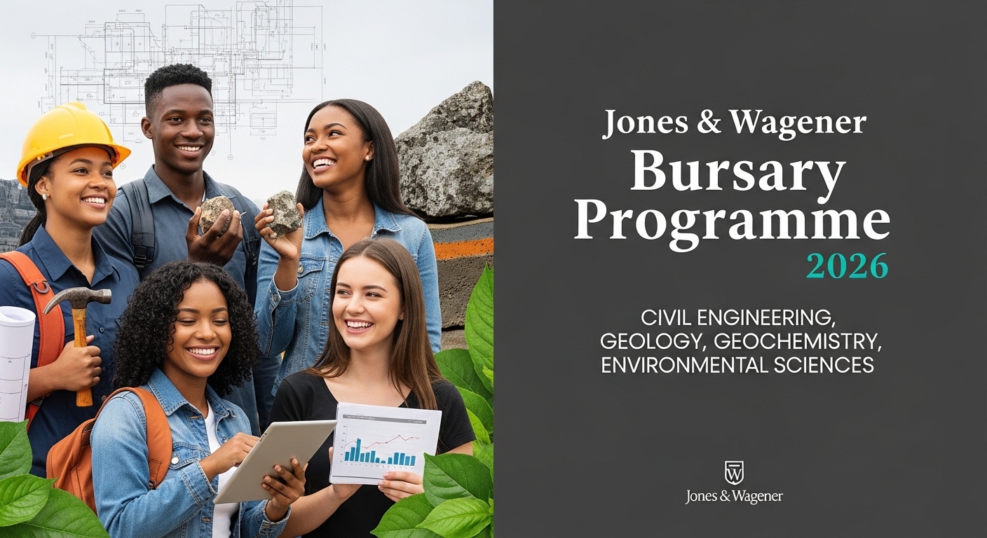 Jones & Wagener Bursary Programme 2026: Civil Engineering, Geology, Geochemistry, Environmental Sciences