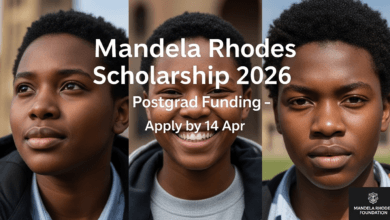 Mandela Rhodes Scholarship 2026 – Postgrad Funding, Apply by 14 Apr