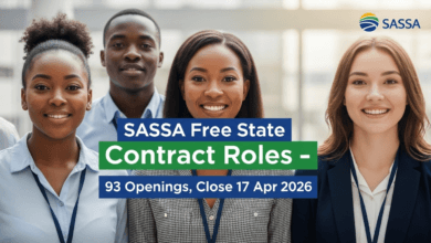SASSA Free State contract roles – 93 openings, close 17 Apr 2026