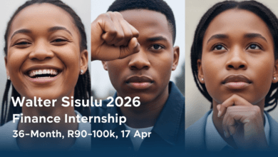 Walter Sisulu 2026 Finance Internship – 36‑Month, R90‑100k, 17 Apr