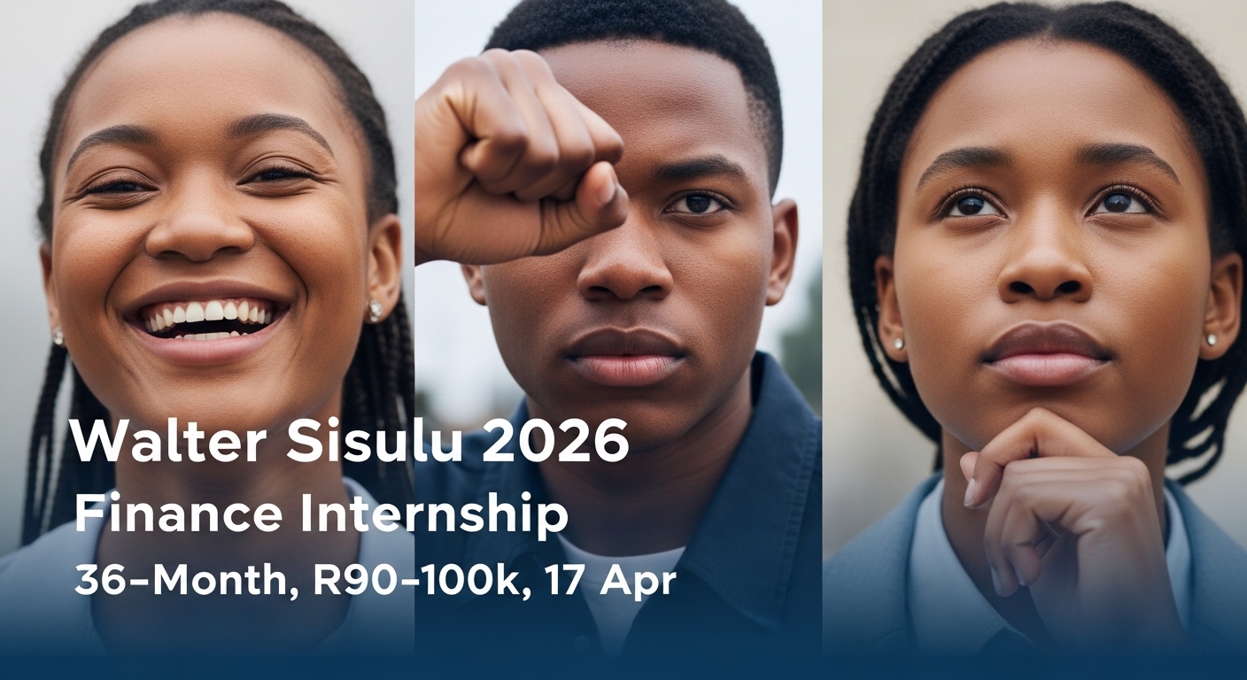 Walter Sisulu 2026 Finance Internship – 36‑Month, R90‑100k, 17 Apr