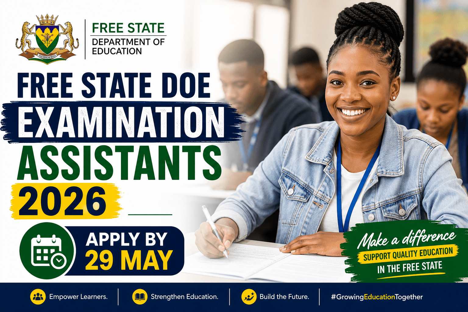 Free State DOE Examination Assistants 2026: Apply by 29 May