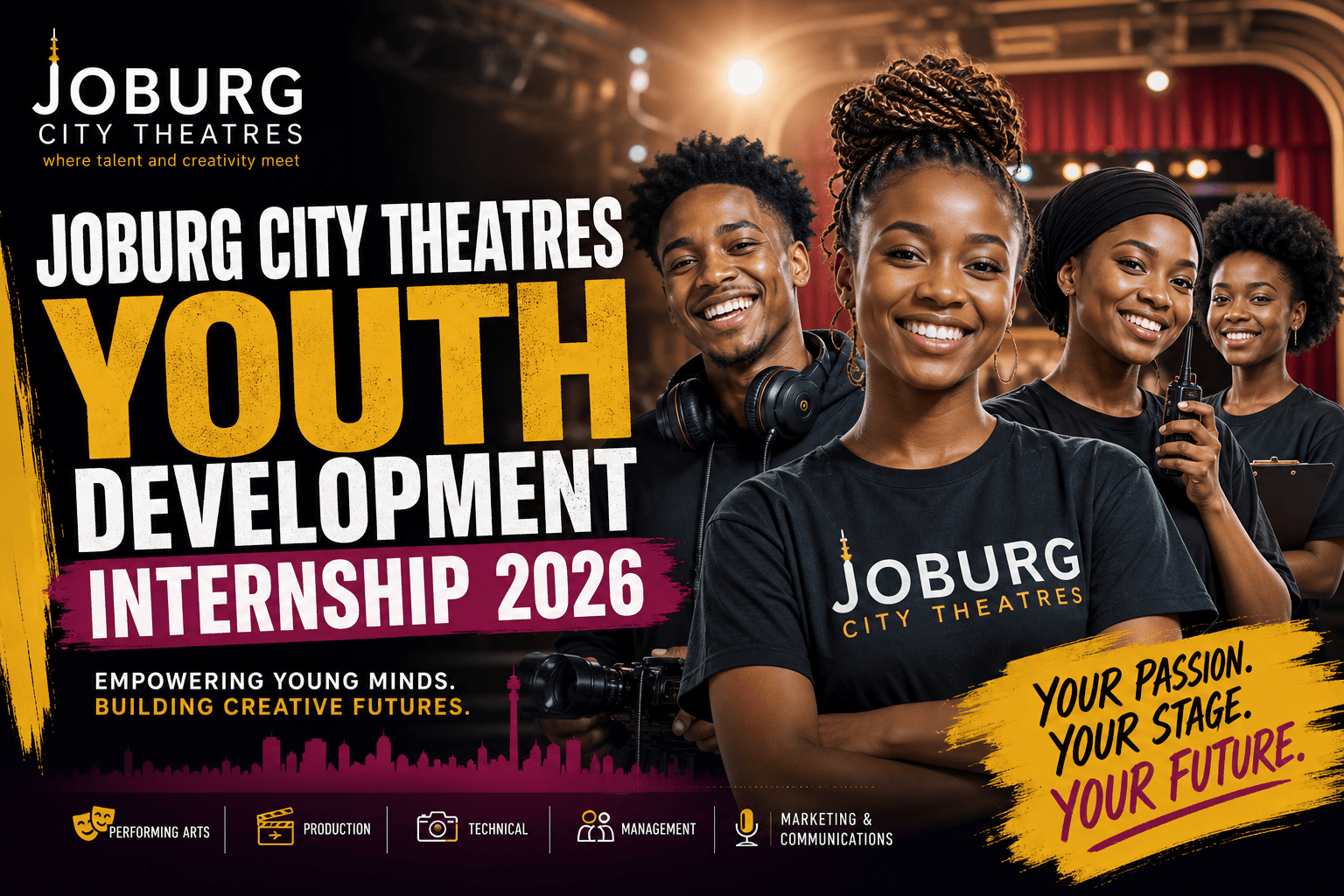 Joburg City Theatres Youth Development Internship 2026