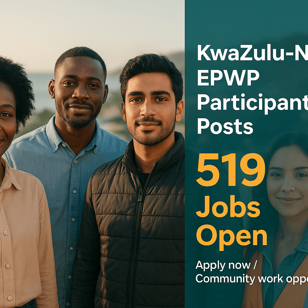 KwaZulu-Natal EPWP Participant Posts: 519 Jobs Open