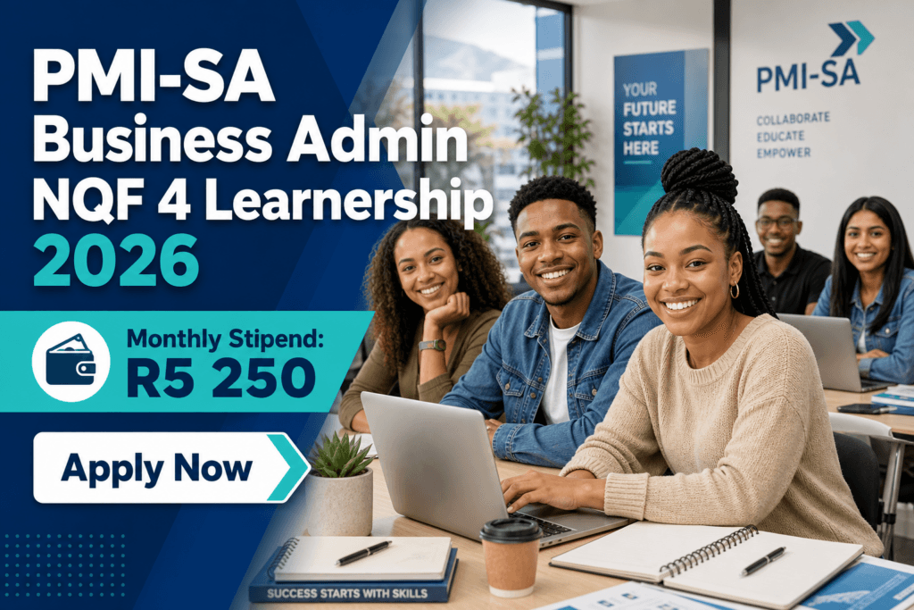 PMI‑SA Business Admin NQF 4 Learnership 2026 – R5 250 stipend - SETA SA