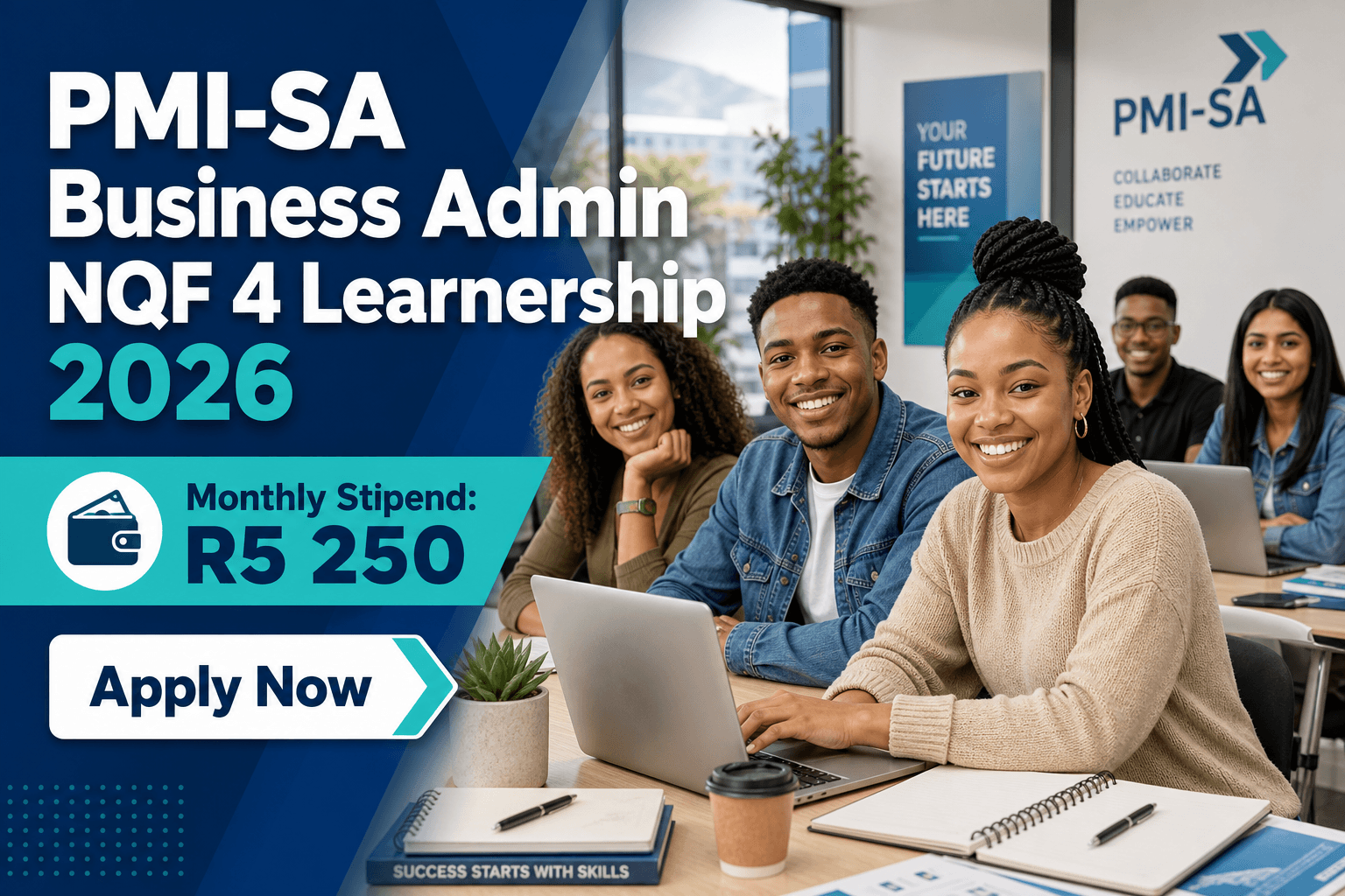 PMI‑SA Business Admin NQF 4 Learnership 2026 – R5 250 stipend