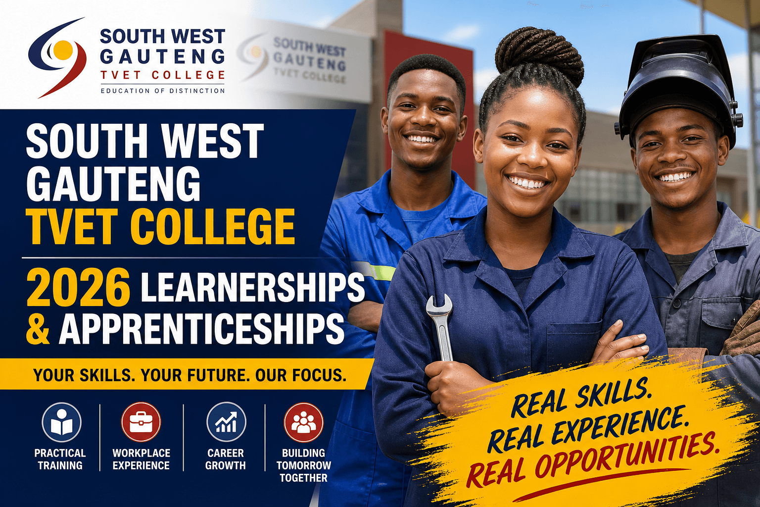 South West Gauteng TVET College 2026 Learnerships and Apprenticeships