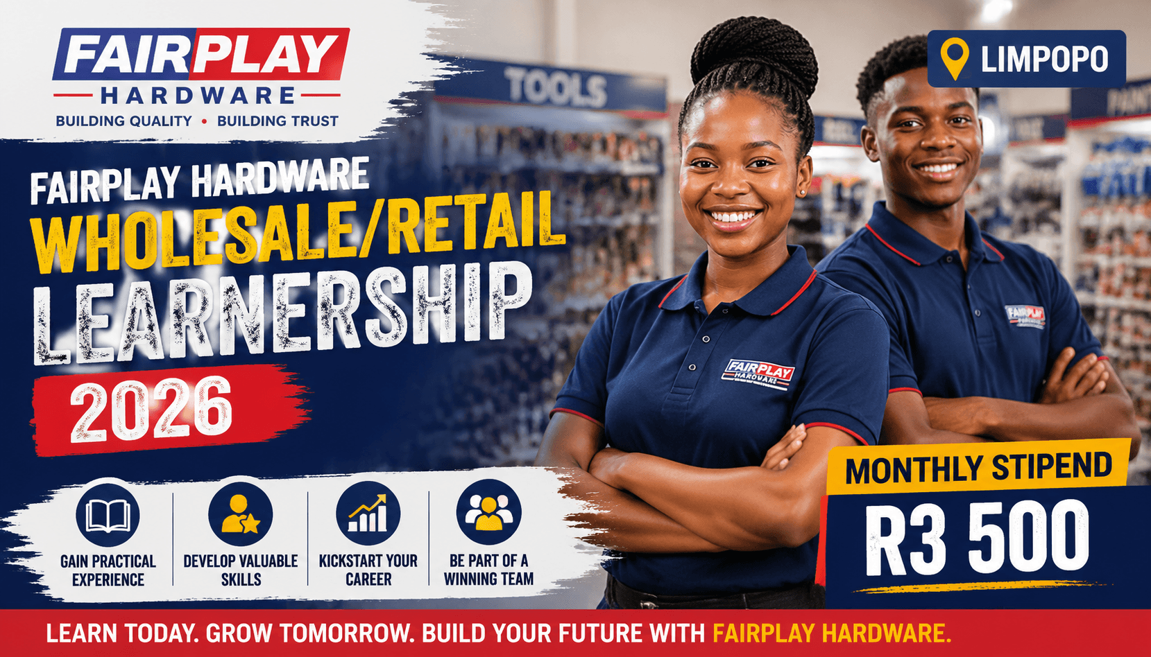 Fairplay Hardware Wholesale/Retail Learnership 2026 – Limpopo, R3 500