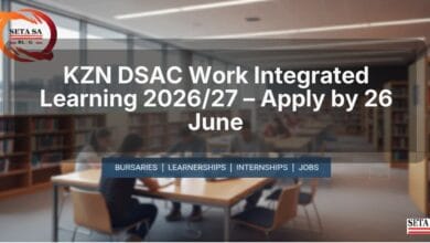 KZN DSAC Work Integrated Learning 2026/27 – Apply by 26 June