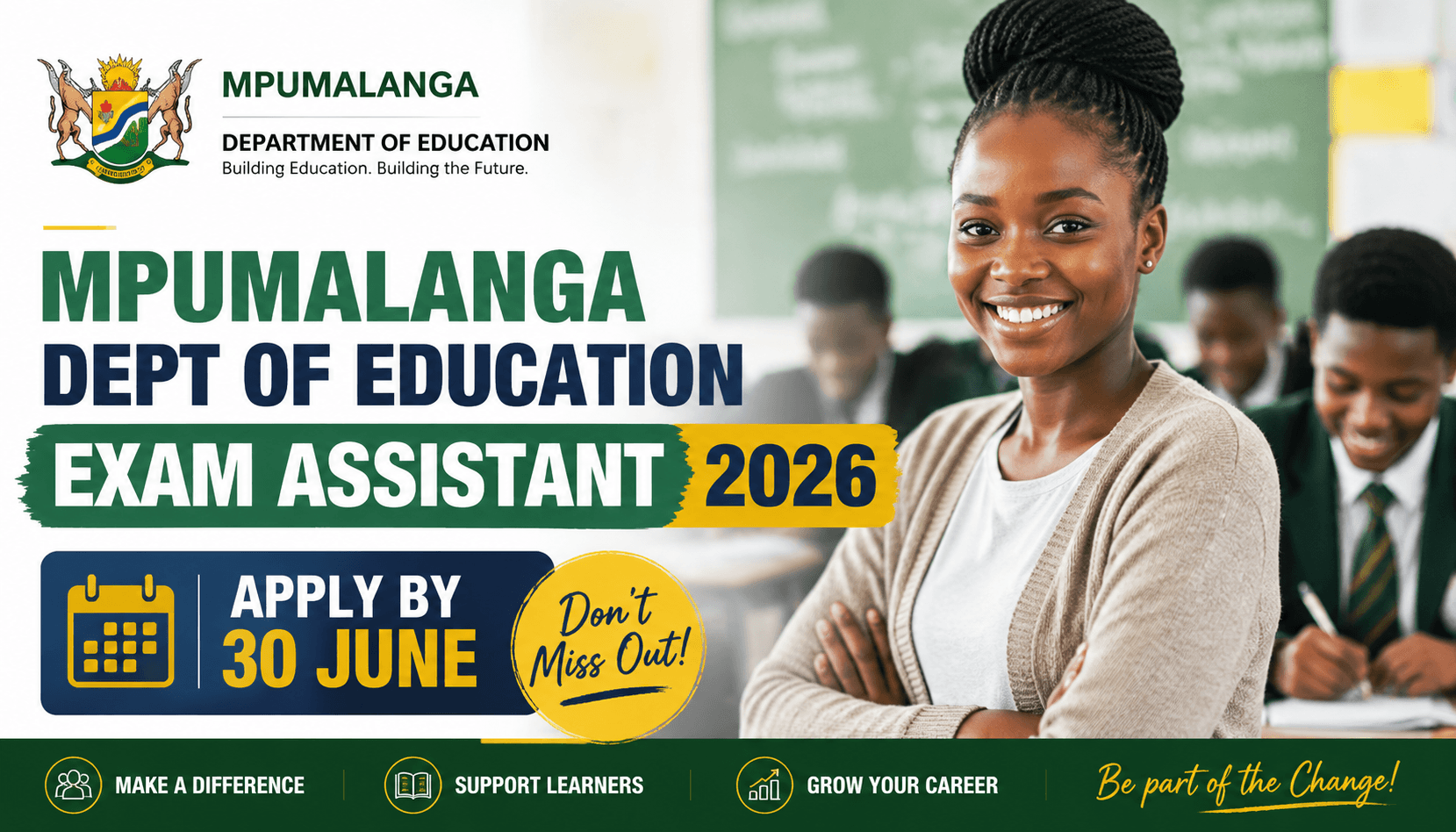 Mpumalanga Dept of Education Exam Assistant 2026 – Apply by 30 June