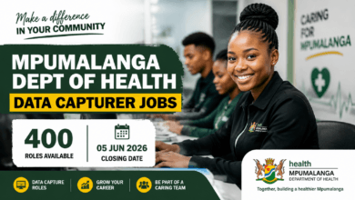 Mpumalanga Dept of Health Data Capturer Jobs – 400 roles, 05 Jun 2026