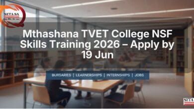 Mthashana TVET College NSF Skills Training 2026 – Apply by 19 Jun