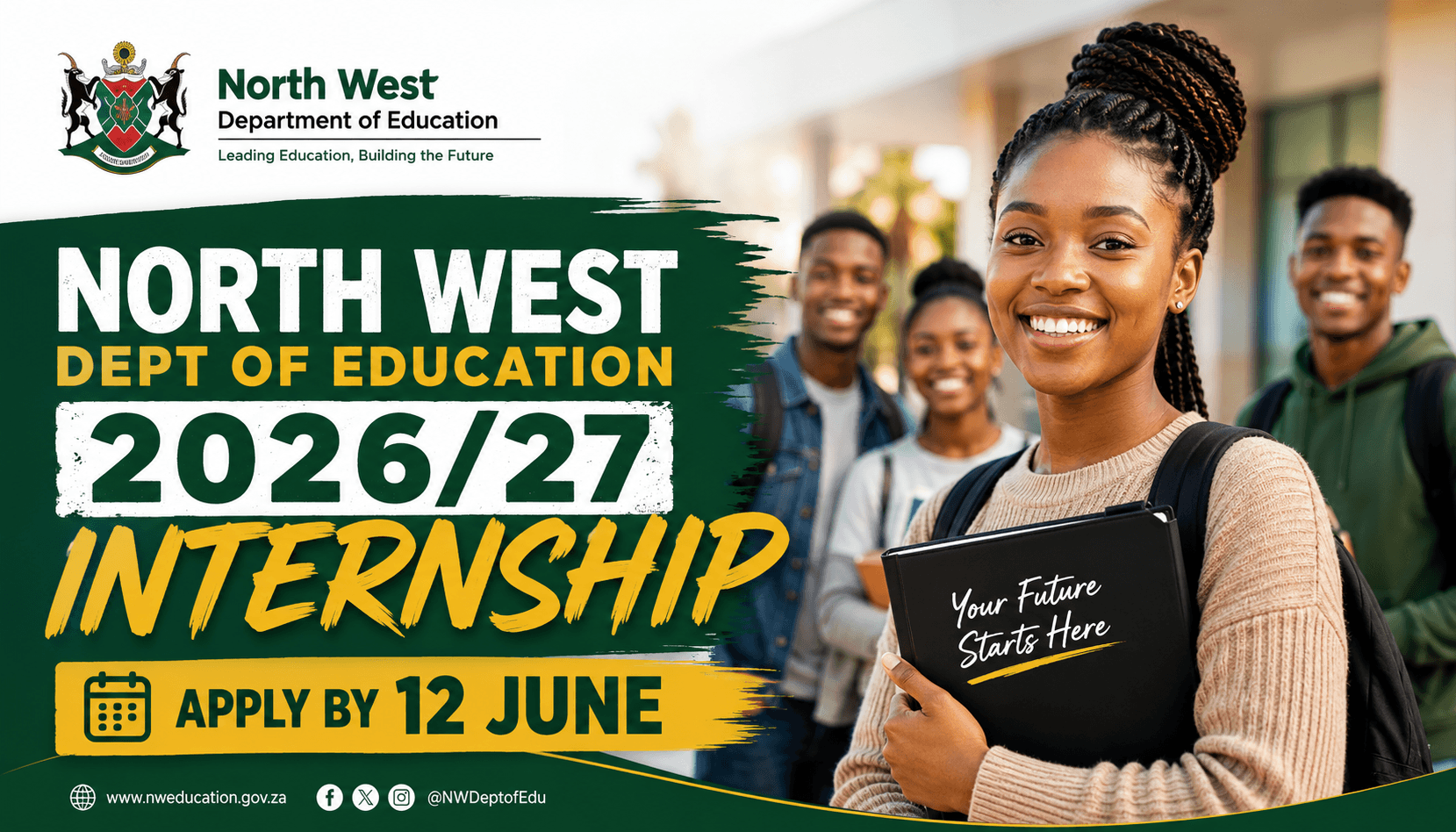 North West Dept of Education 2026/27 Internship – Apply by 12 June