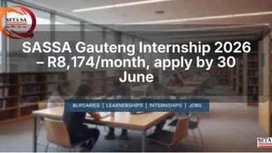 SASSA Gauteng Internship 2026 – R8,174/month, apply by 30 June