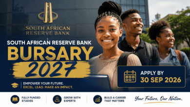 South African Reserve Bank Bursary 2027 – Apply by 30 Sep 2026