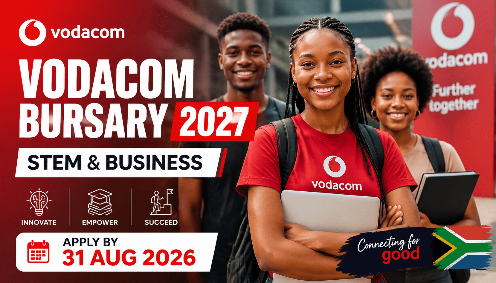 Vodacom Bursary 2027 – STEM & Business, apply by 31 Aug 2026