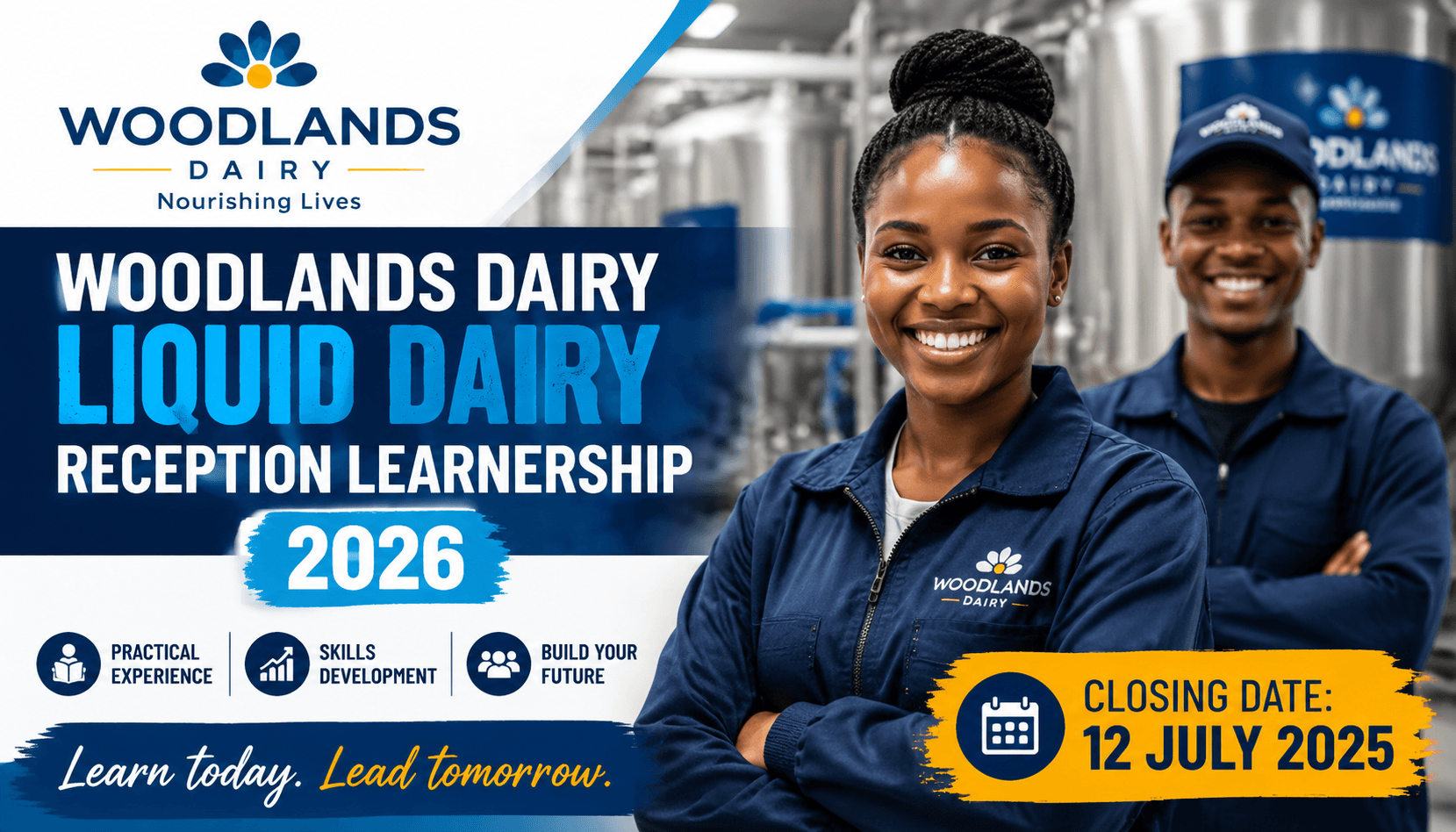 Woodlands Dairy Liquid Dairy Reception Learnership 2026 Closing 12 Jul