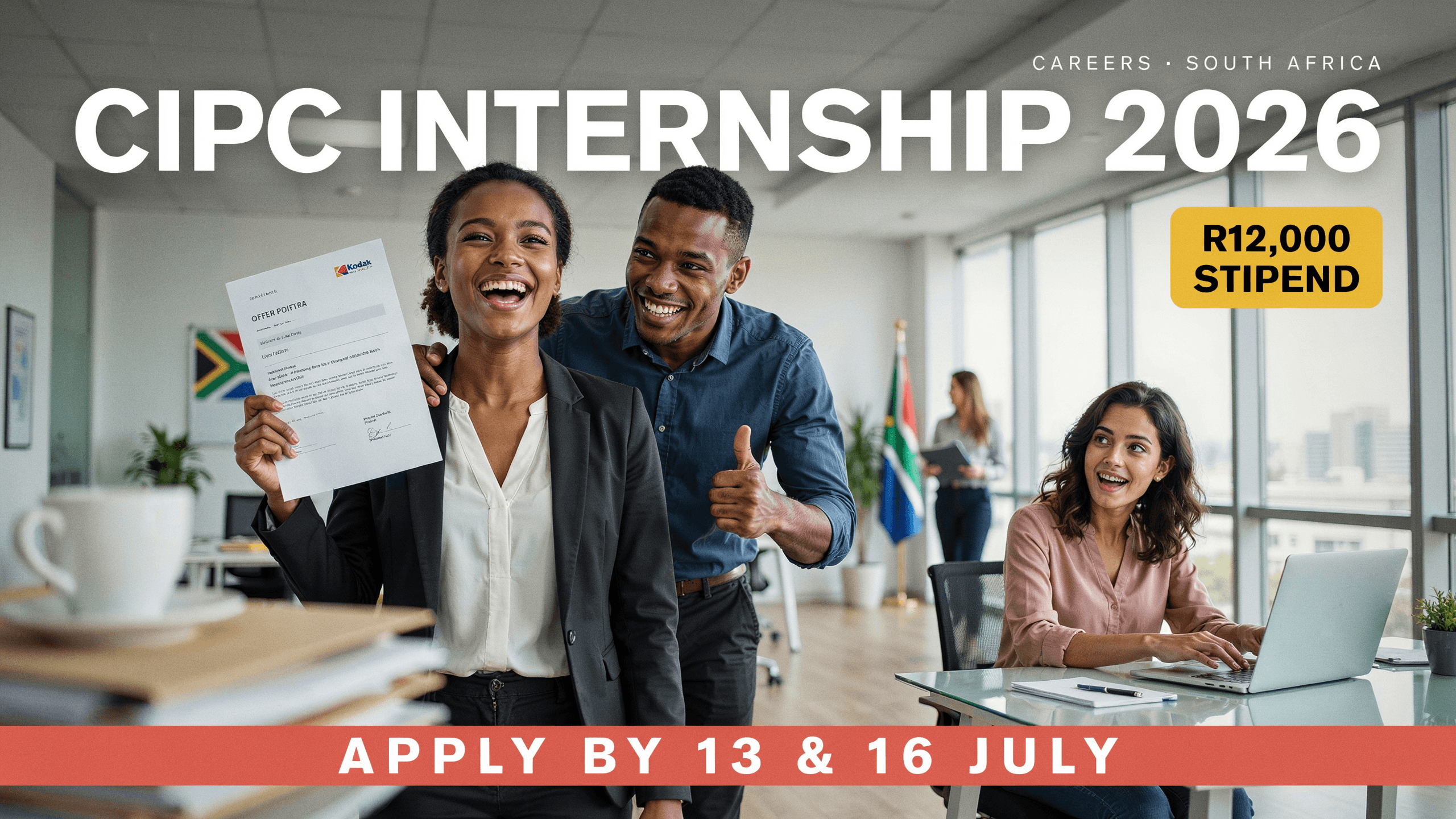 CIPC Internship 2026 – R12,000 Stipend, Apply by 13 & 16 July