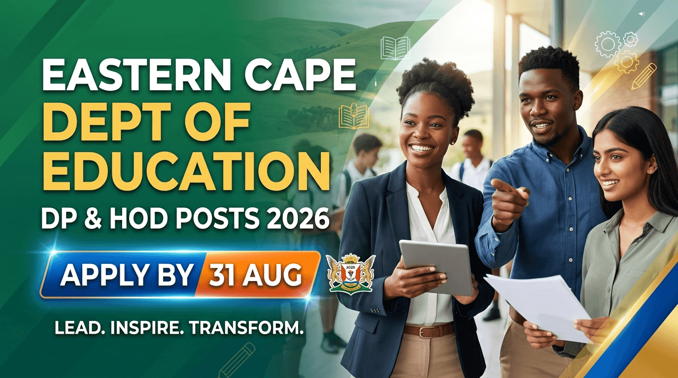 Eastern Cape Dept of Education DP & HOD Posts 2026 – Apply by 31 Aug