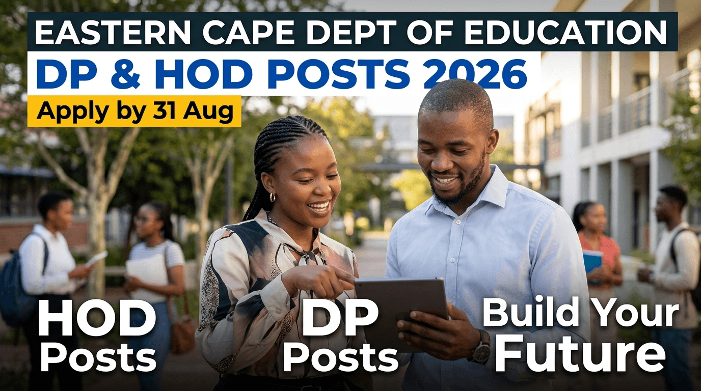 Eastern Cape Dept of Education DP & HOD Posts 2026 – Apply by 31 Aug