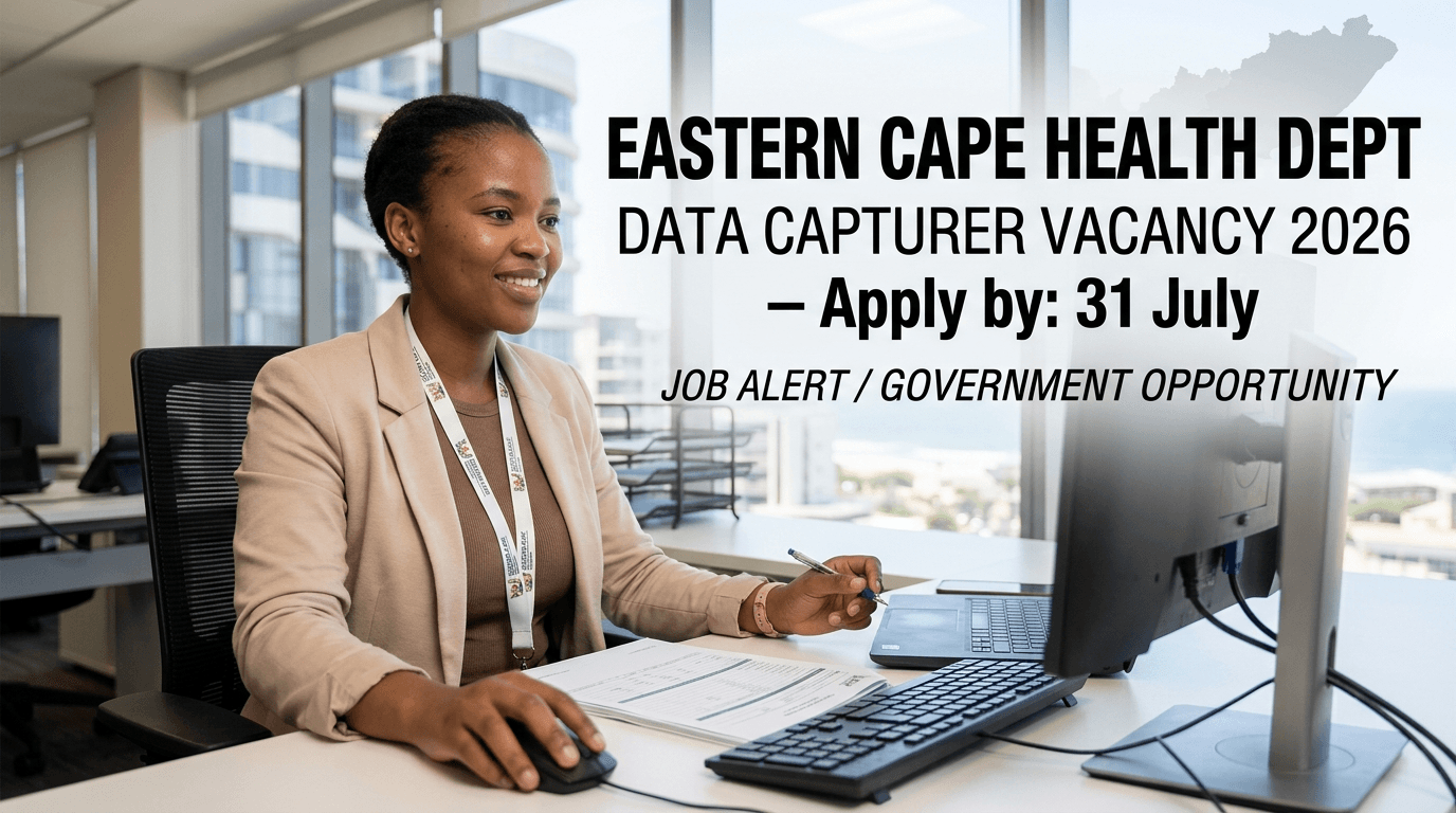 Eastern Cape Health Dept Data Capturer vacancy 2026 – by 31 July